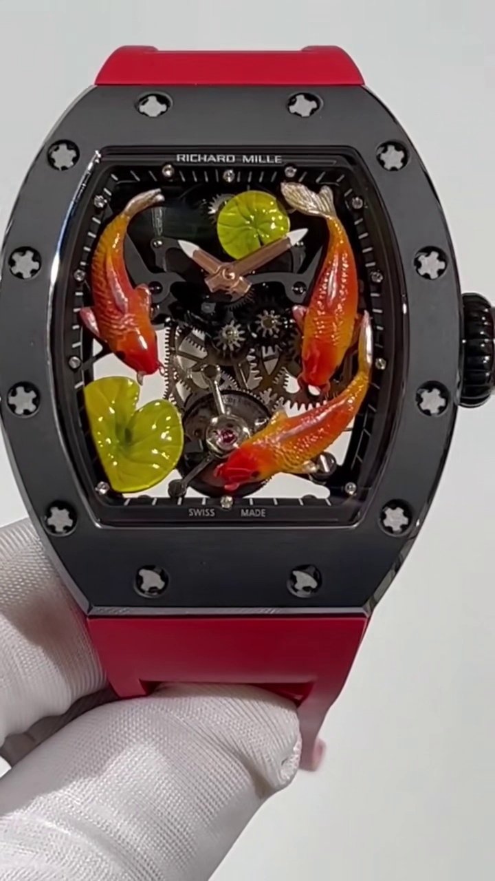 Replica Richard Mille RM S10 Koi Red Strap Super Clone | Swiss Carbon Fiber Men's Watch - Image 3