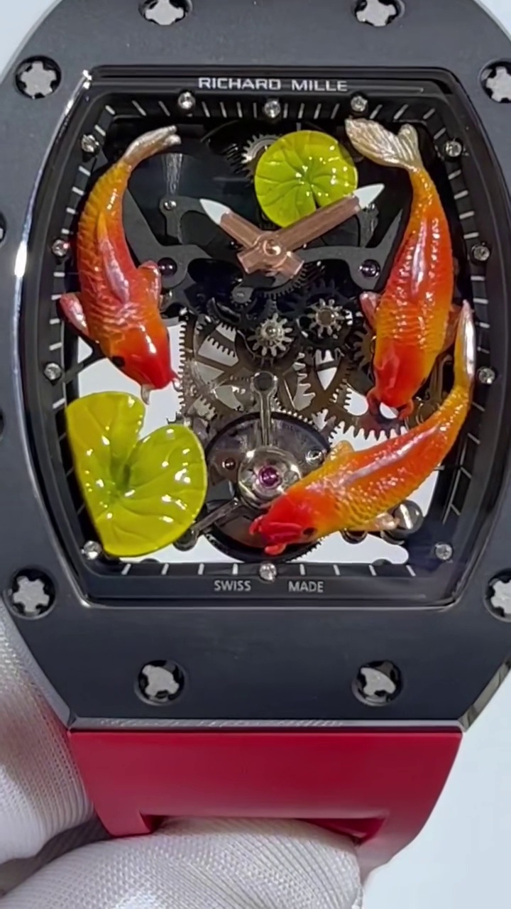 Replica Richard Mille RM S10 Koi Red Strap Super Clone | Swiss Carbon Fiber Men's Watch - Image 4