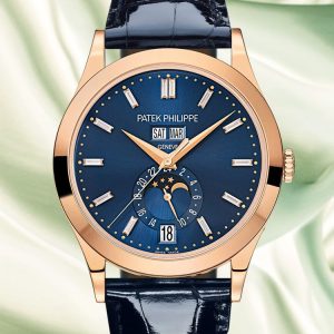 Swiss Precision Replica Patek Philippe Complications 5205G | 39mm Moonphase Calendar & Navy Leather