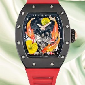 Replica Richard Mille RM S10 Koi Red Strap Super Clone | Swiss Carbon Fiber Men's Watch