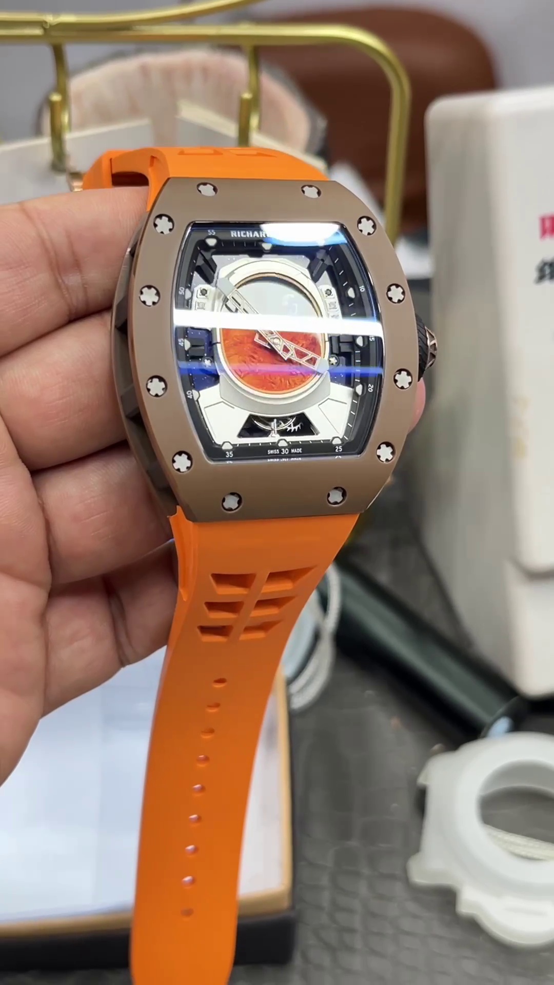 Super Clone Replica Richard Mille RM 52-05 Orange Strap | Swiss Craftsmanship & Aerospace Details - Image 4