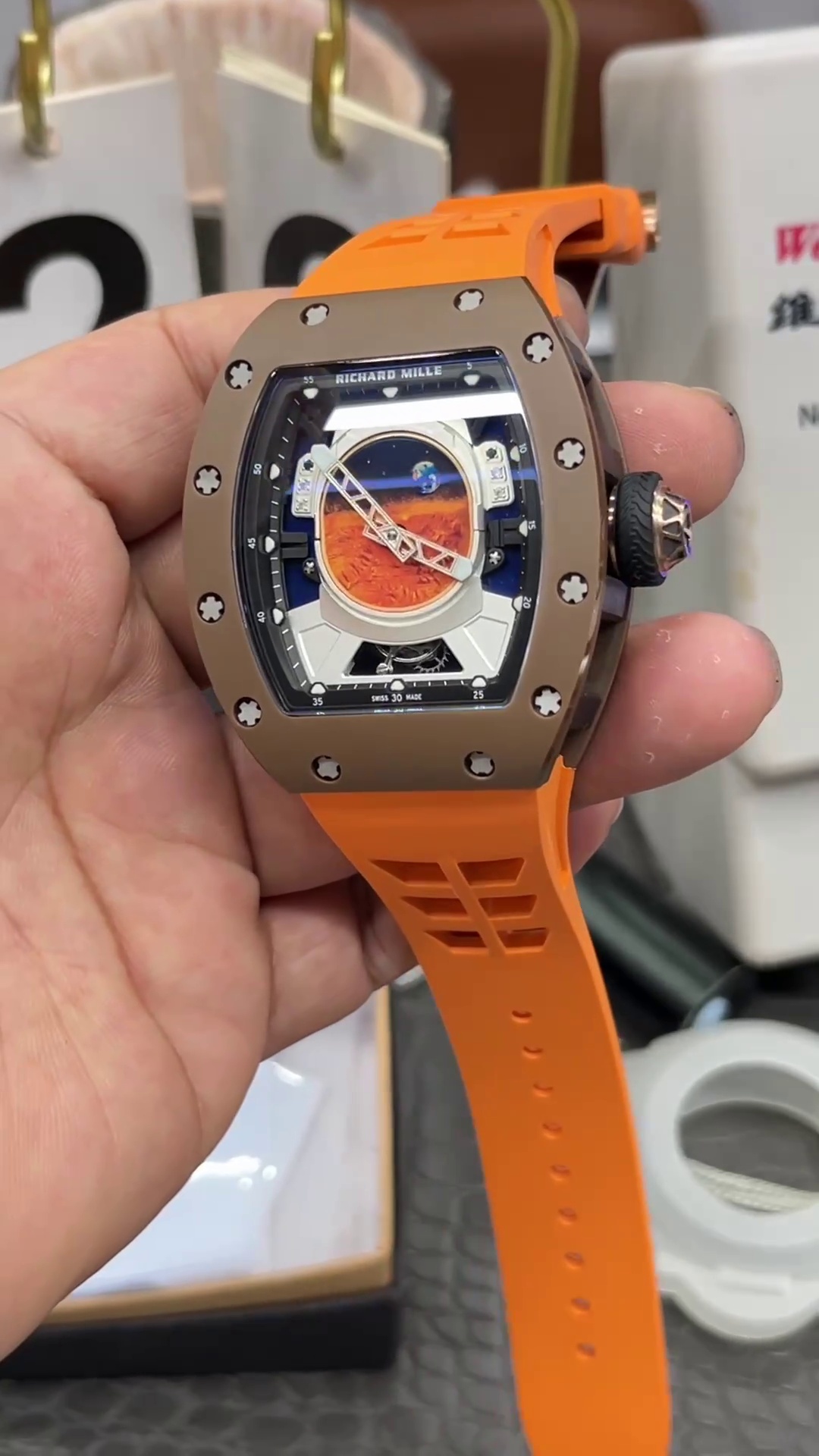 Super Clone Replica Richard Mille RM 52-05 Orange Strap | Swiss Craftsmanship & Aerospace Details - Image 5