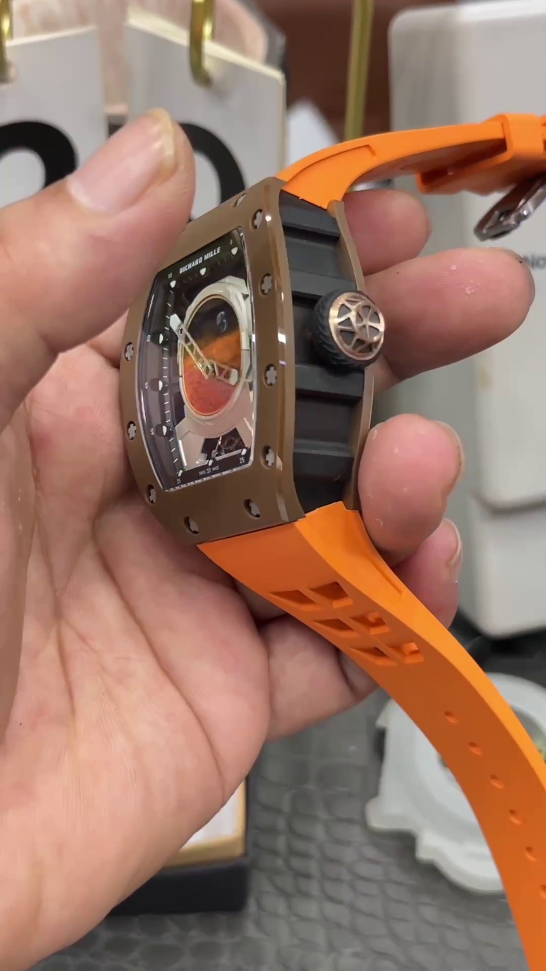 Super Clone Replica Richard Mille RM 52-05 Orange Strap | Swiss Craftsmanship & Aerospace Details - Image 6
