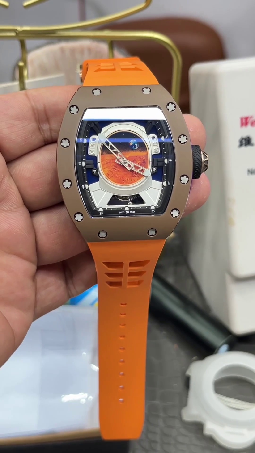 Super Clone Replica Richard Mille RM 52-05 Orange Strap | Swiss Craftsmanship & Aerospace Details - Image 2