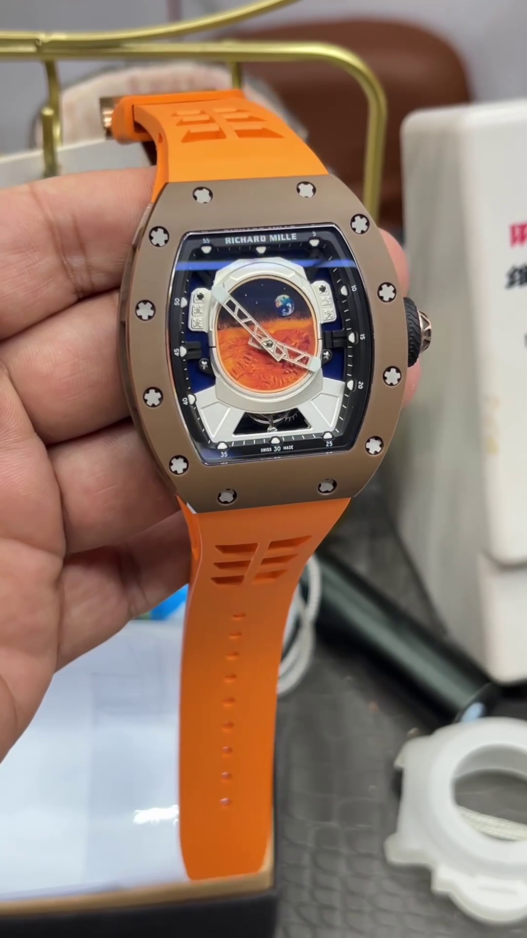Super Clone Replica Richard Mille RM 52-05 Orange Strap | Swiss Craftsmanship & Aerospace Details - Image 3