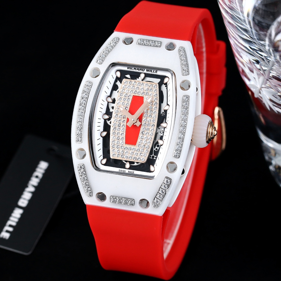 Best Replica Richard Mille RM 07-01 Red Strap: Swiss Precision & Diamond Accents - Image 3