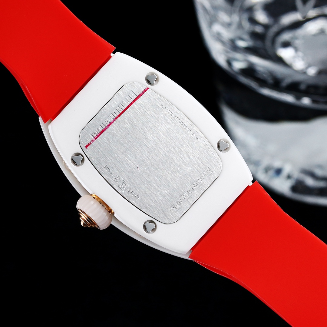 Best Replica Richard Mille RM 07-01 Red Strap: Swiss Precision & Diamond Accents - Image 5
