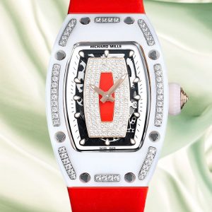 Best Replica Richard Mille RM 07-01 Red Strap: Swiss Precision & Diamond Accents